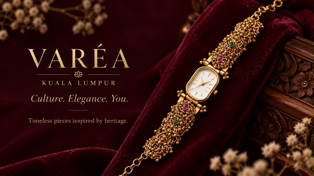 Varéa heritage watch on maroon velvet